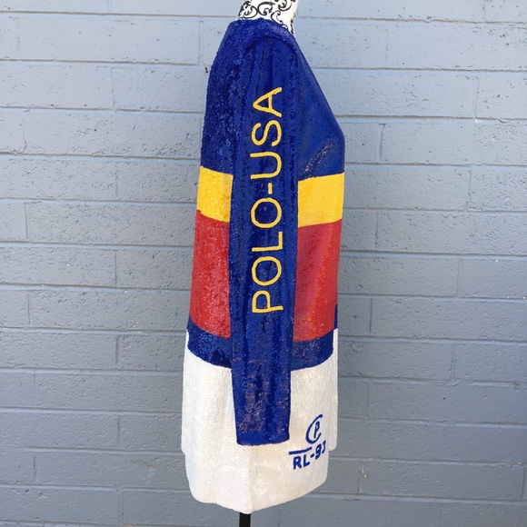 Polo Ralph Lauren CP-93 Sequined Shift Dress NWT - Picture 2 of 11